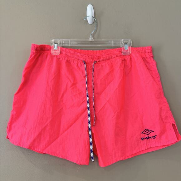 RARE! UMBRO x VINTAGE Shorts Large Nylon USA Made Soccer Neon Pink Purple - Picture 1 of 13